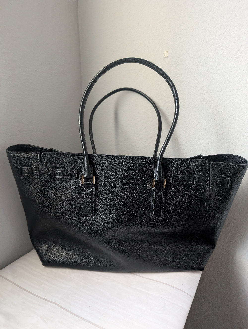NWT Michael Kors Hamilton Moderne Large Leather Tote Bag in Black - Picture 3 of 5